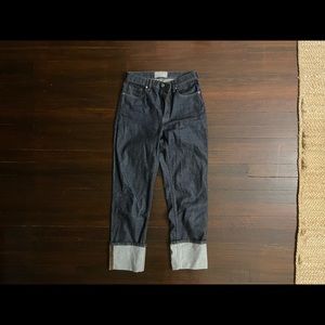 Everlane Super-Straight Jean in Cuffed Dark Indigo - Size 27